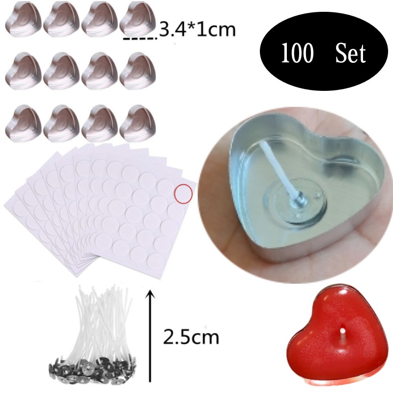 Ceramic Candle Vessel - 100 مجموعة على شكل قلب فارغة