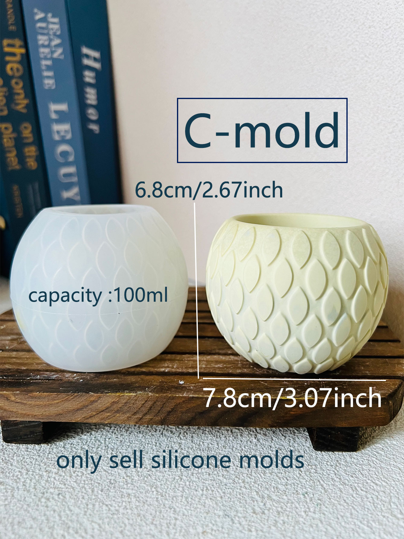 قالب كوب شمع إسمنتي بنمط قشور  - مراجعة Ceramic Candle Vessel وسعره