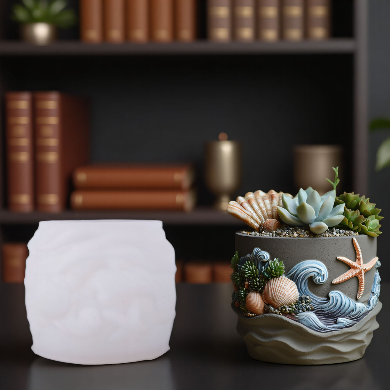 الحياة البحرية الإغاثة نبات عص - مراجعة Ceramic Candle Vessel وسعره