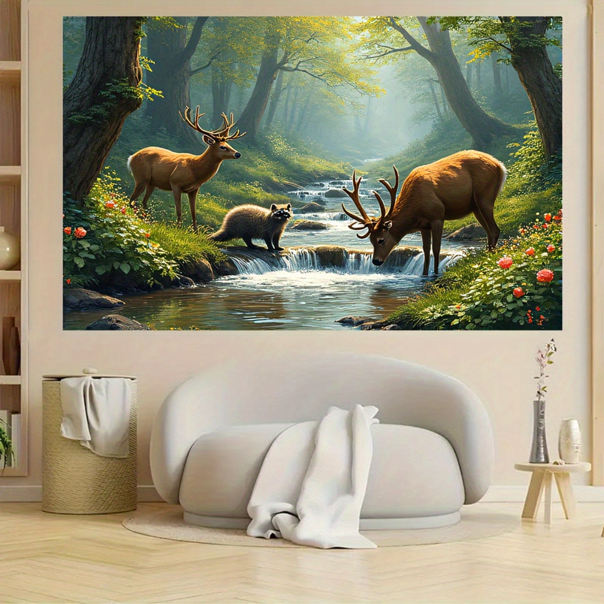 الغزلان الغابات تيار جدار جدار - مراجعة Interior Design Landscape وسعره