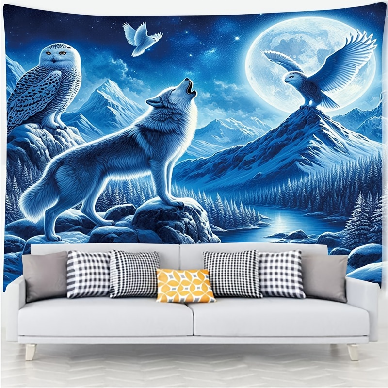 جدارية على شكل ذئب عواء على شك - مراجعة Interior Design Landscape وسعره